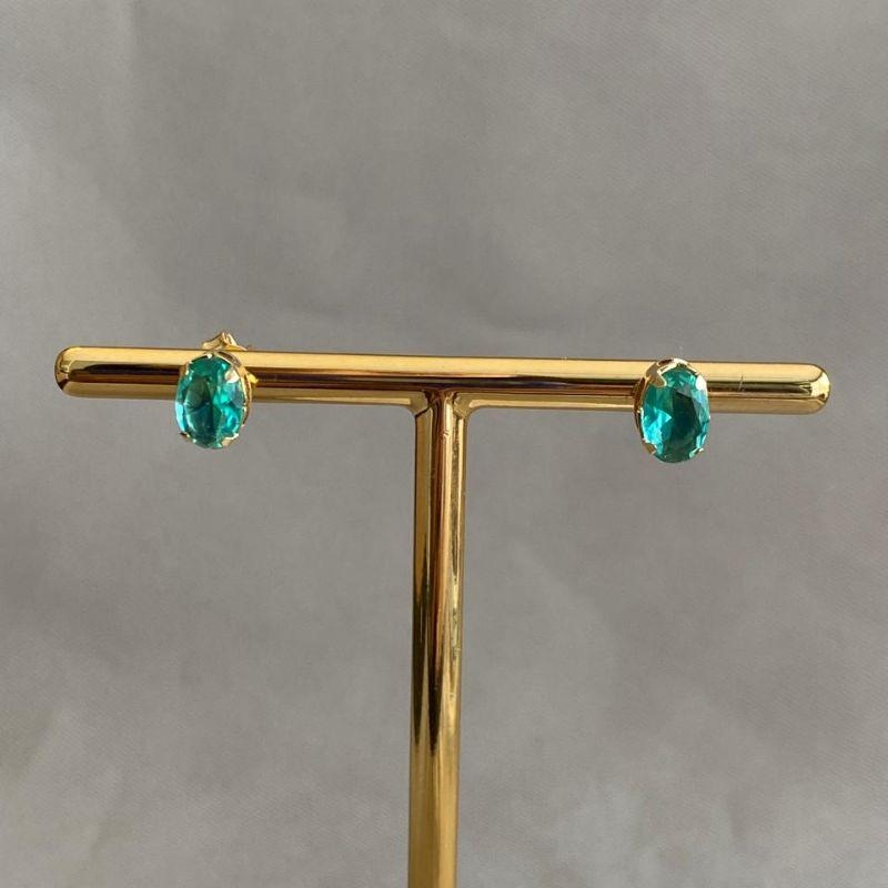 BRINCO OVAL ZIRCONIA VERDE