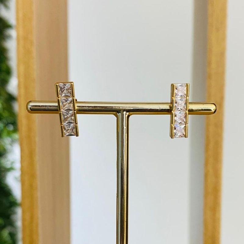 BRINCO PALITO COM ZIRCONIAS QUADRADA