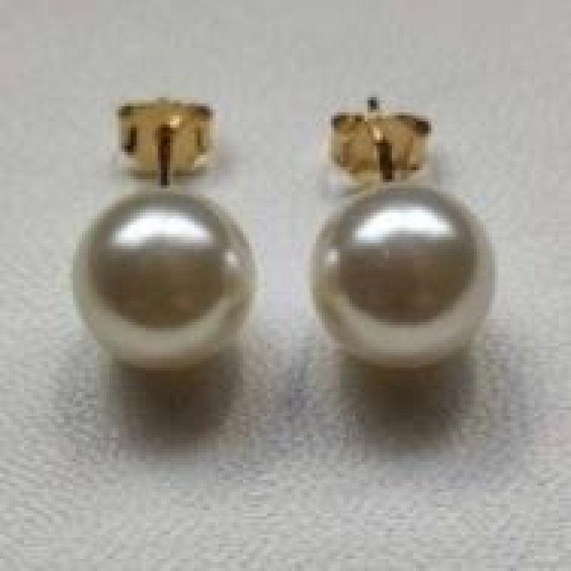 BRINCO PEROLA BRANCA 10MM