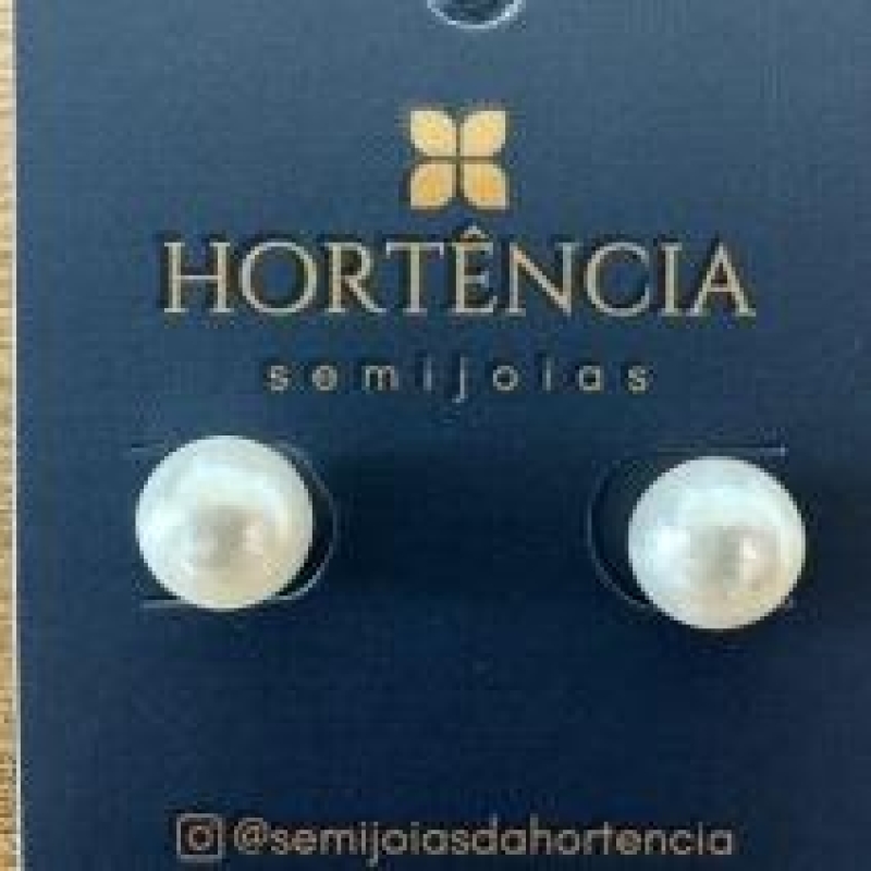 BRINCO PEROLA BRANCA 8MM