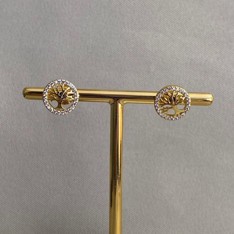 BRINCO REDONDO ARVORE DA VIDA CRAVEJADO