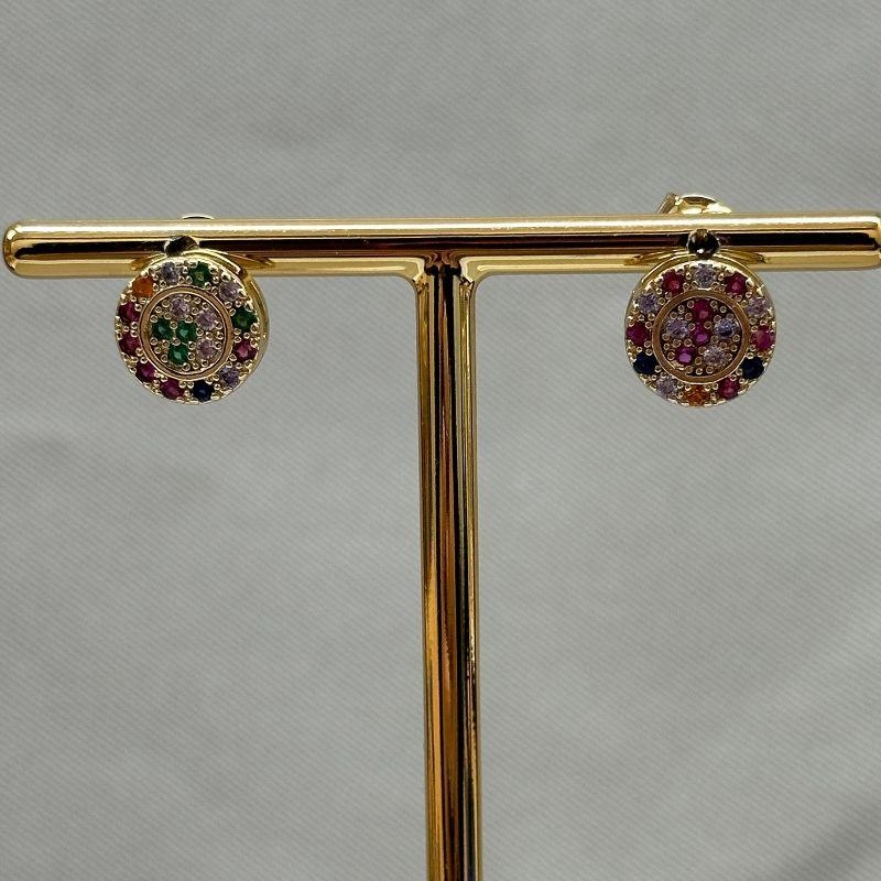 BRINCO REDONDO CRAVEJADO COLORIDO