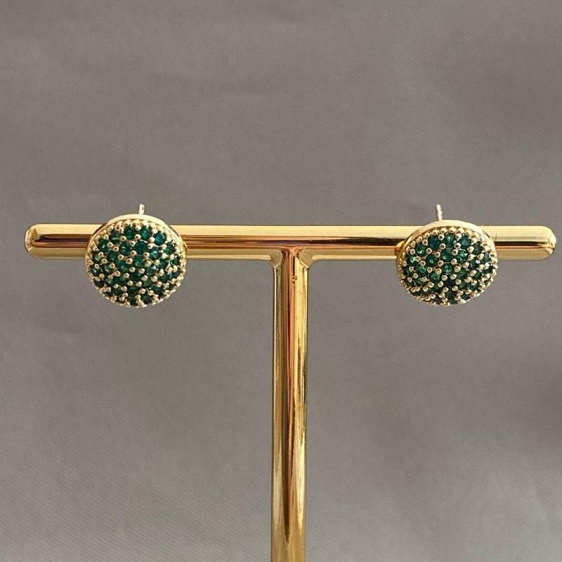 BRINCO REDONDO CRAVEJADO VERDE