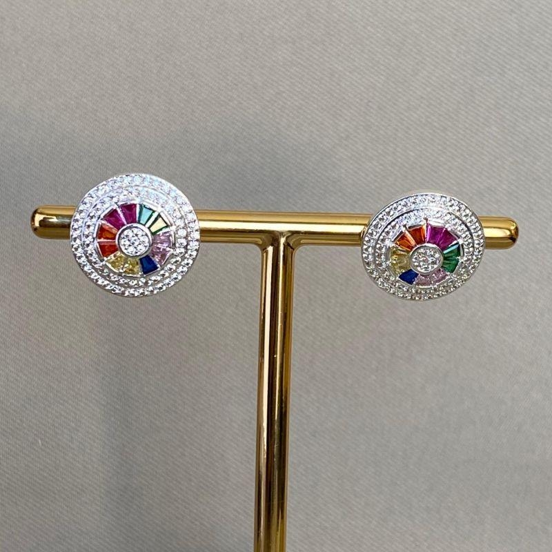 BRINCO REDONDO ZIRCONIAS COLORS  CRAVEJADO