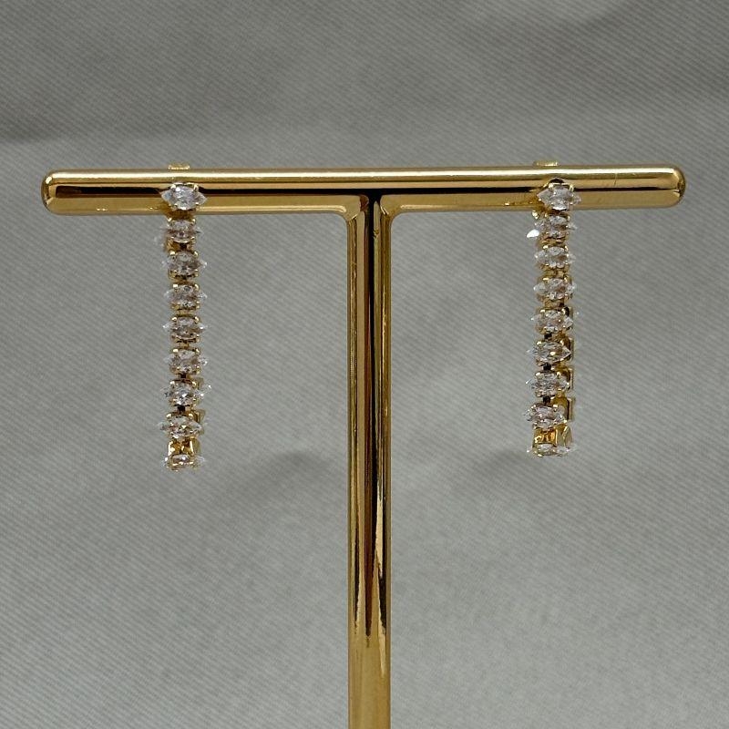 BRINCO RIVIERA NAVETE ZIRCONIA 4MMX2MM