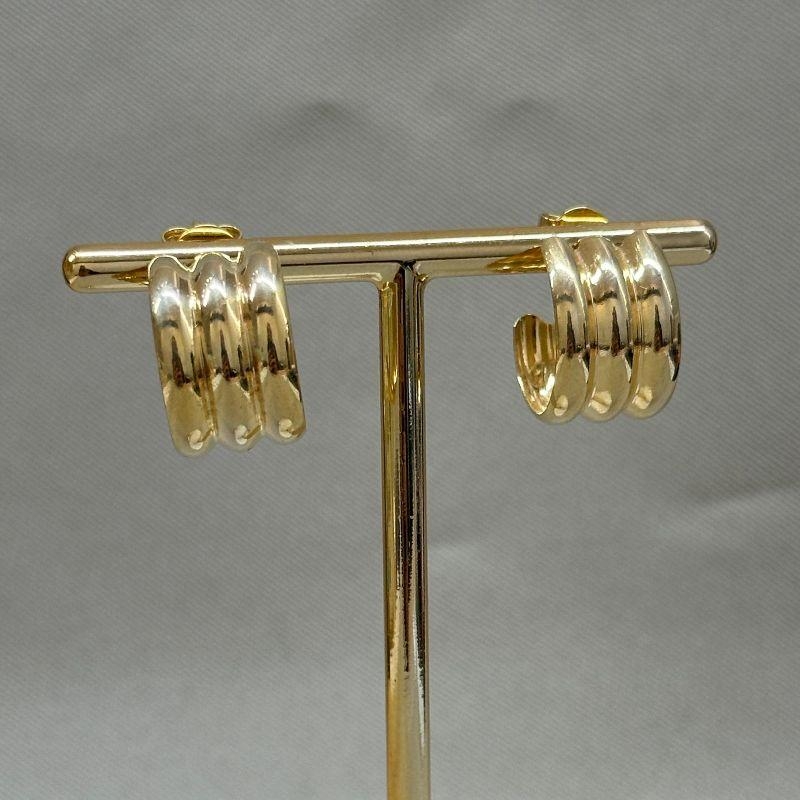 BRINCO SEMI ARGOLA LISA C/ TRÊS FILEIRAS