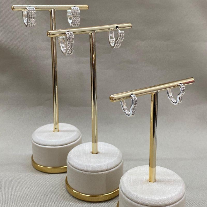 BRINCO TRIO ARGOLA CORAÇÃO CRAVEJADO