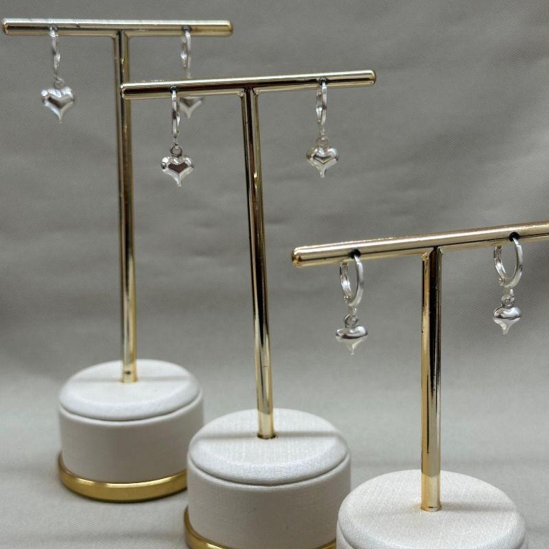 BRINCO TRIO ARTICULADO COM CORAÇÕES EM METAL 5/7/9MM