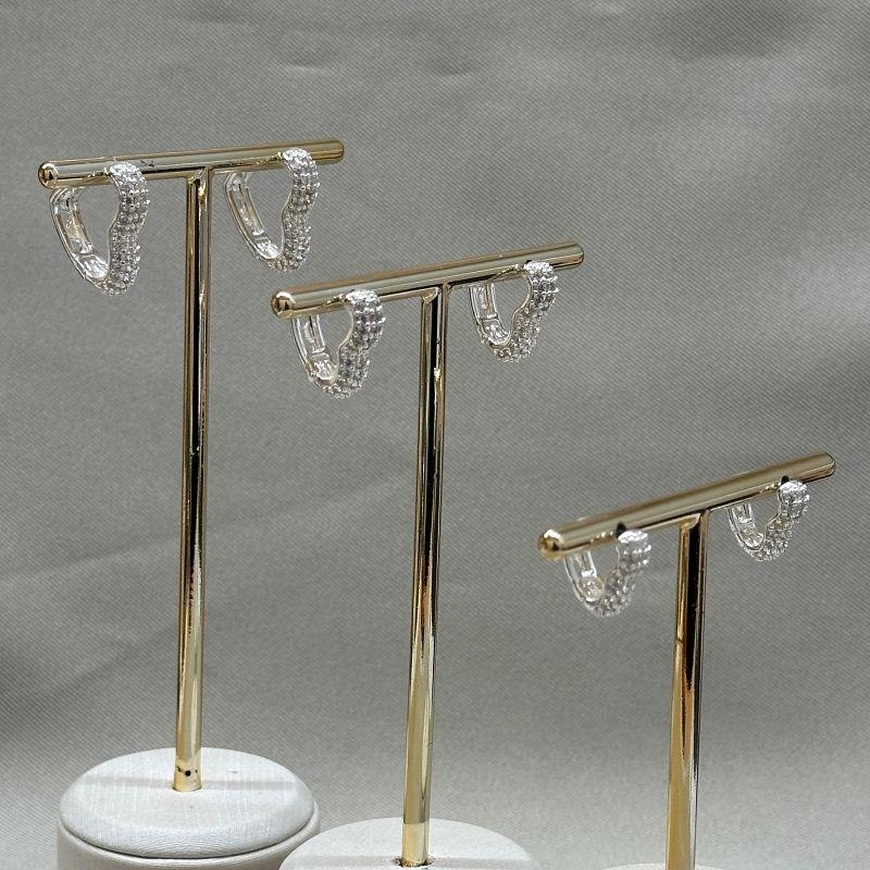 BRINCO TRIO CORAÇÃO CRAVEJADO