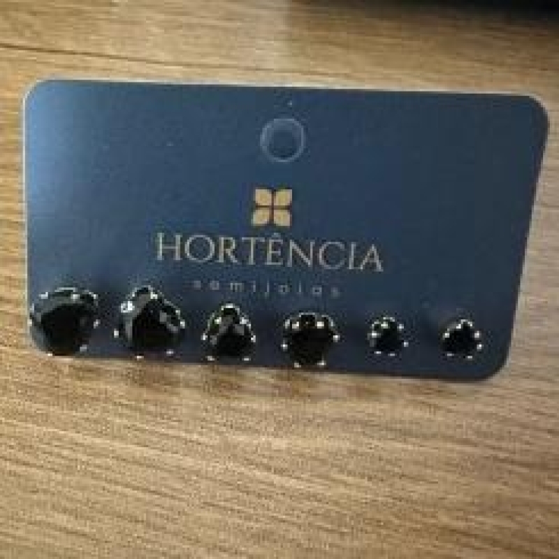 BRINCO TRIO ZIRCONIA PRETA CORAÇÃO 8/6/4MM