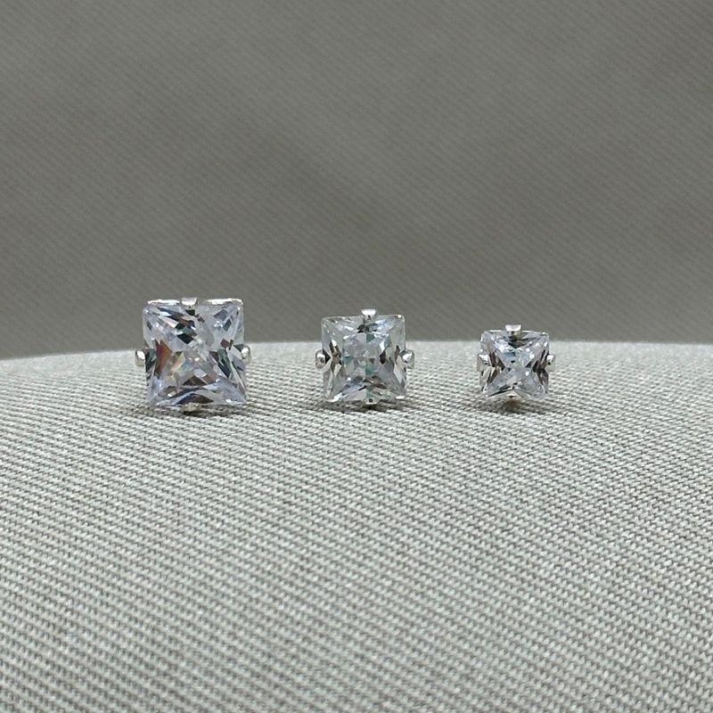BRINCO TRIO ZIRCONIA QUADRADA
