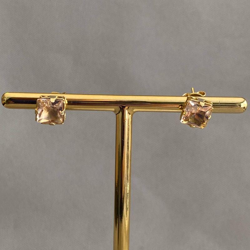 BRINCO ZIRCÔNIA QUADRADA ROSA