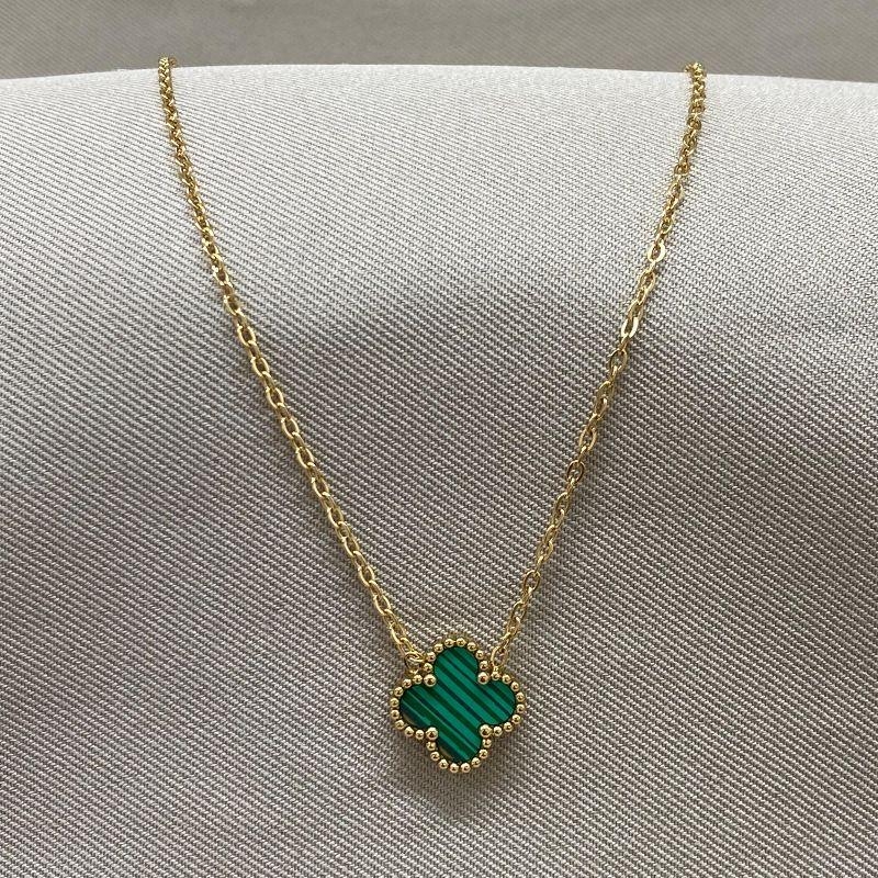 COLAR 1 TREVO DOURADO VERDE STEEL