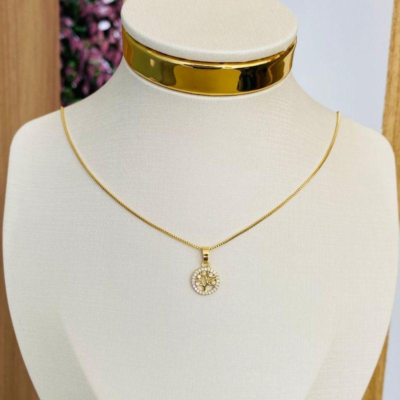 COLAR ARVORE DA VIDA CRAVEJADA