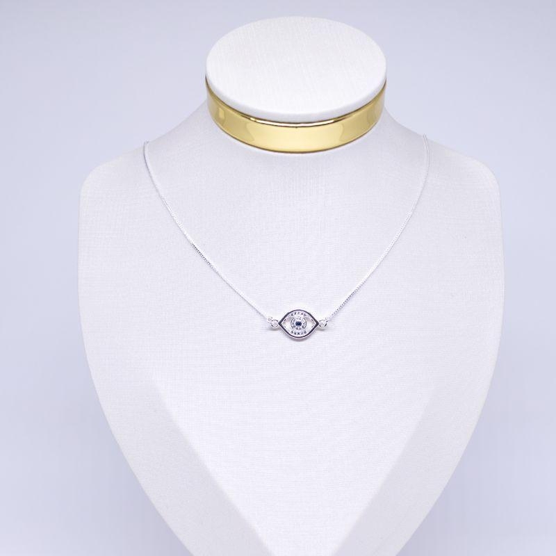 COLAR BIPARTIDA COM OLHO GREGO CRAVEJADO