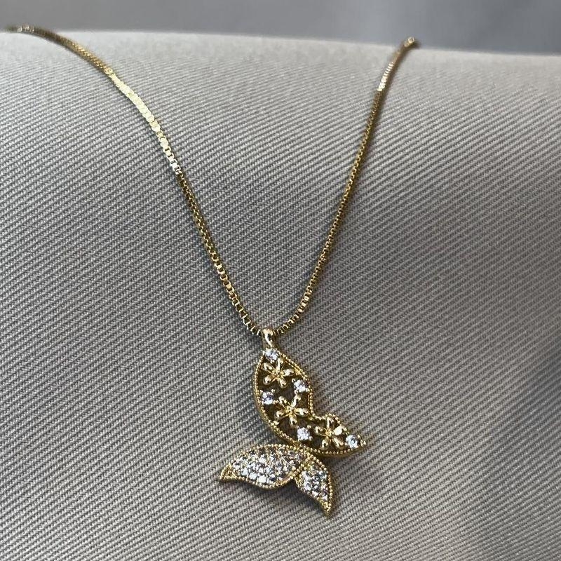 COLAR BORBOLETA CRAVEJADA