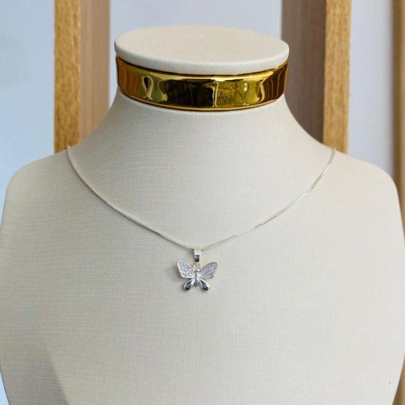 COLAR BORBOLETA CRAVEJADA