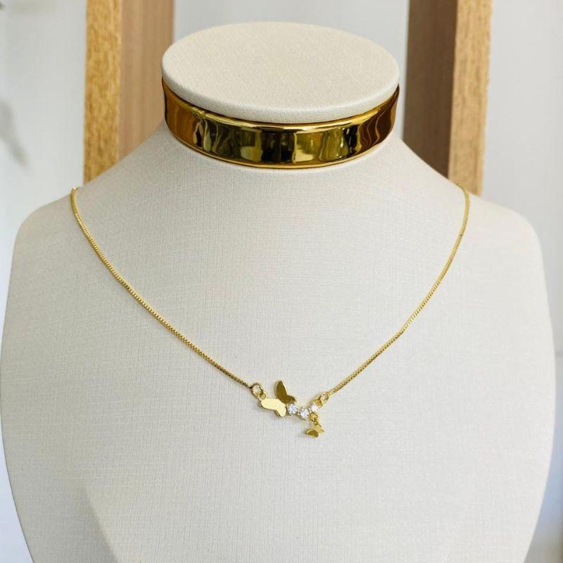 COLAR BORBOLETAS ZIRCONIA