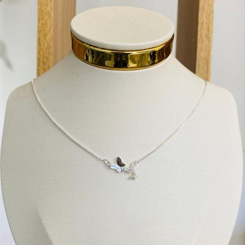 COLAR BORBOLETAS ZIRCONIA