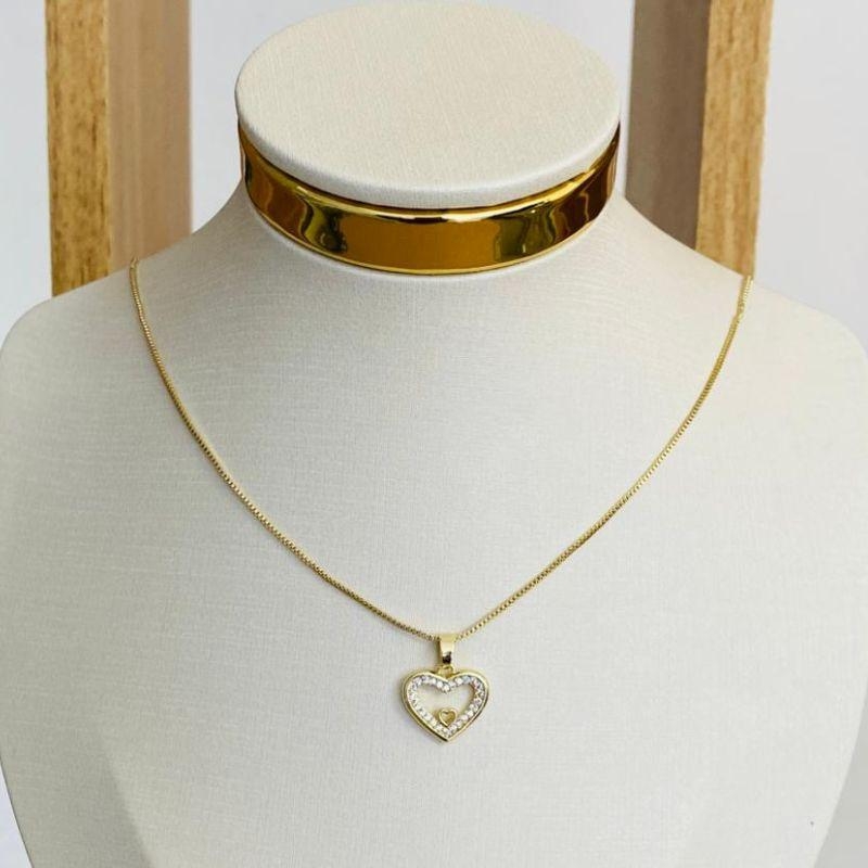 COLAR CORAÇÃO CRAVEJADO