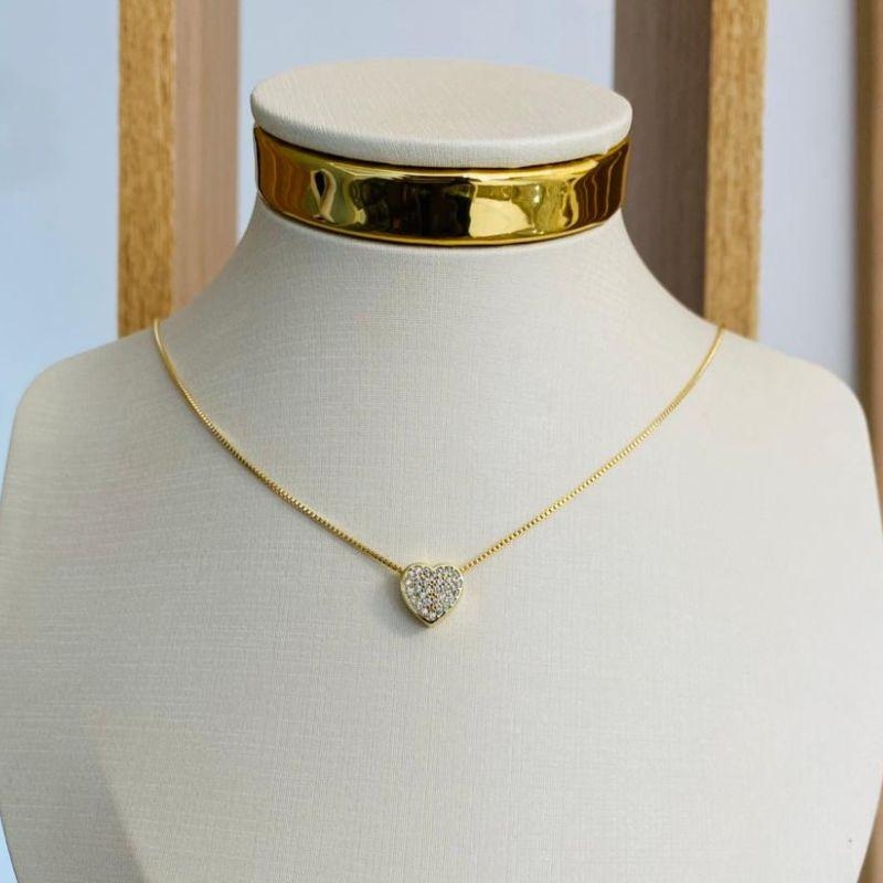 COLAR CORAÇÃO CRAVEJADO