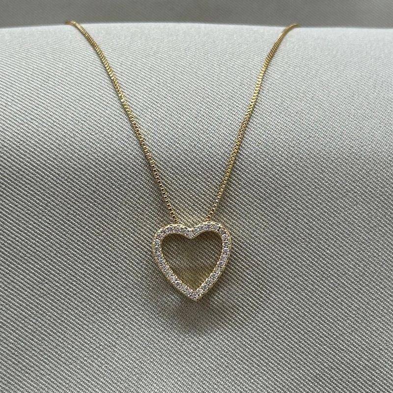 COLAR CORAÇÃO CRAVEJADO VAZADO