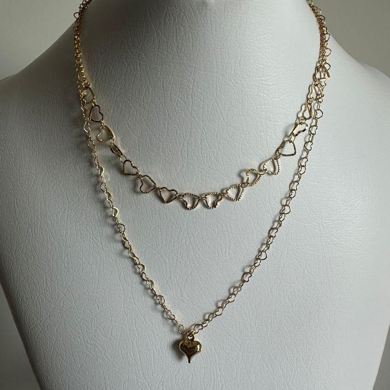 COLAR DUPLO CORAÇÕES