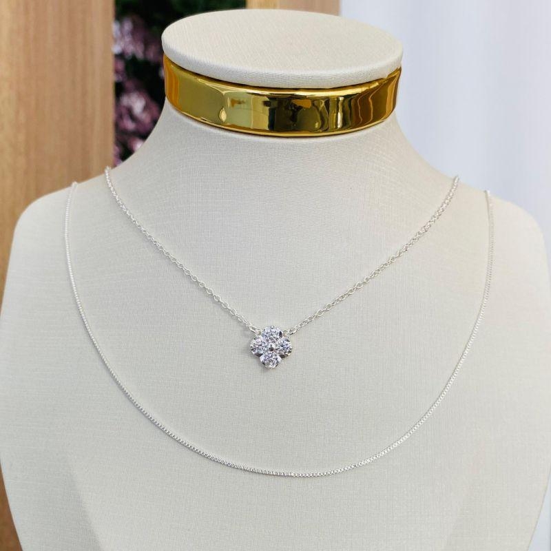 COLAR DUPLO TREVO ZIRCONIAS