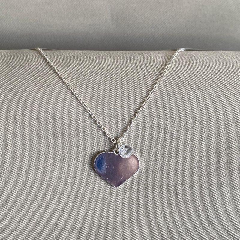 COLAR ELO CADEADO PONTO DE LUZ E PINGENTE CORAÇÃO