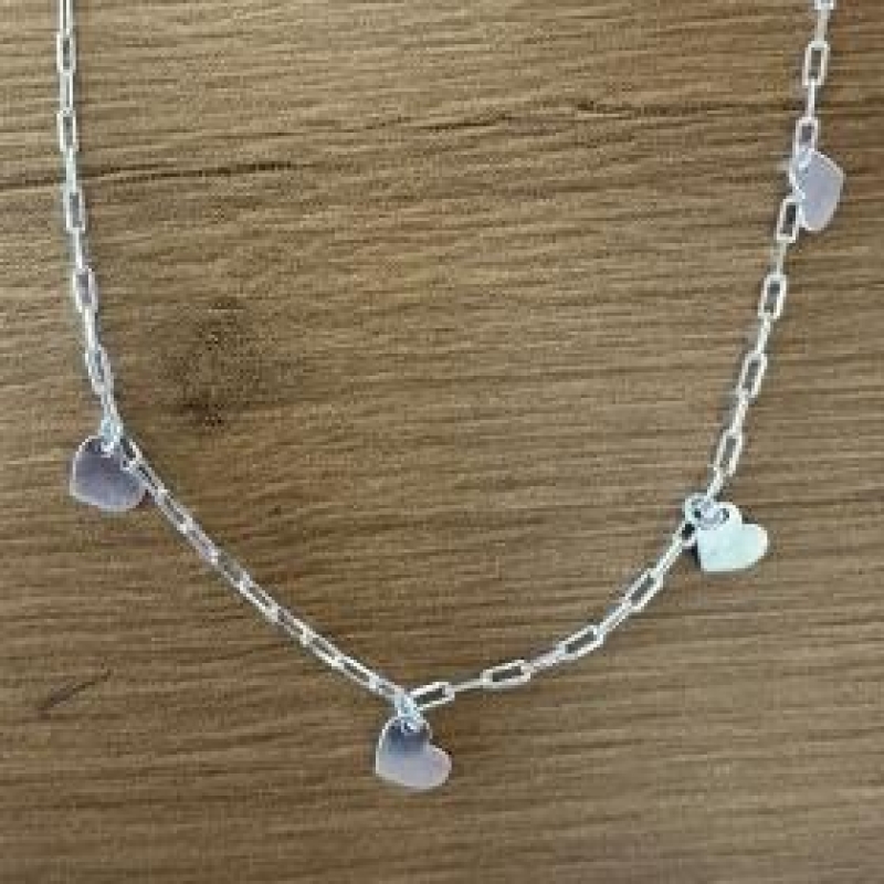 COLAR LONGO CORAÇÕES LISO CARTIER 60CM