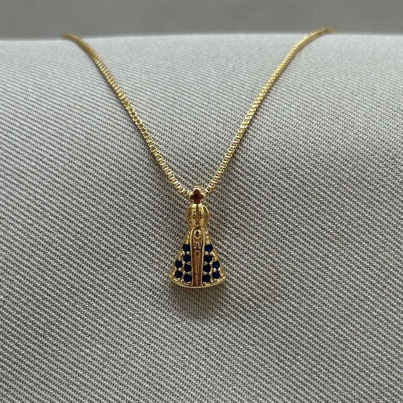 COLAR N SENHORA CRAVEJADA AZUL