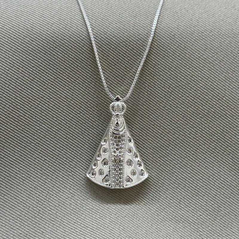 COLAR NOSSA SENHORA ZIRCONIAS