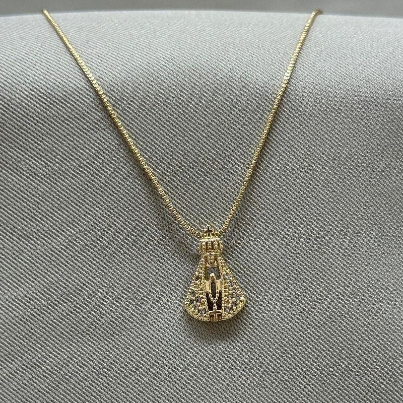 COLAR NOSSA SENHORA ZIRCONIAS