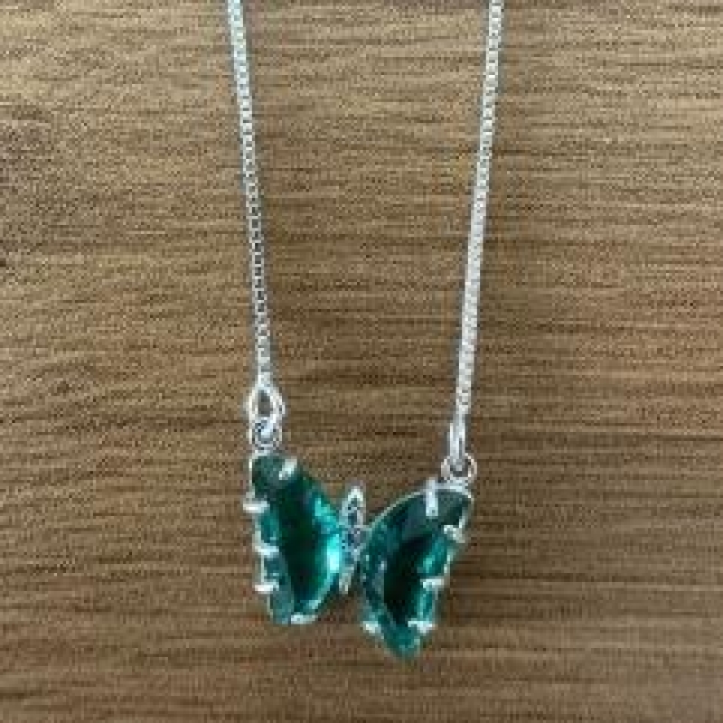 COLAR PING BORBOLETA ZIRCONIA 