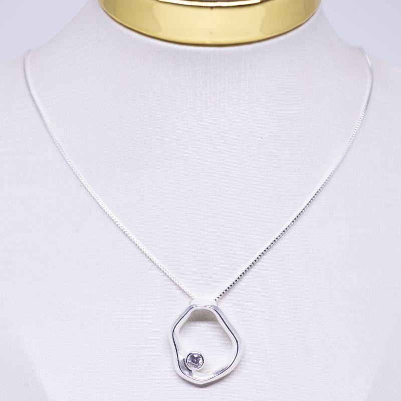 COLAR PING MINIMALISTA COM ZIRCONIA
