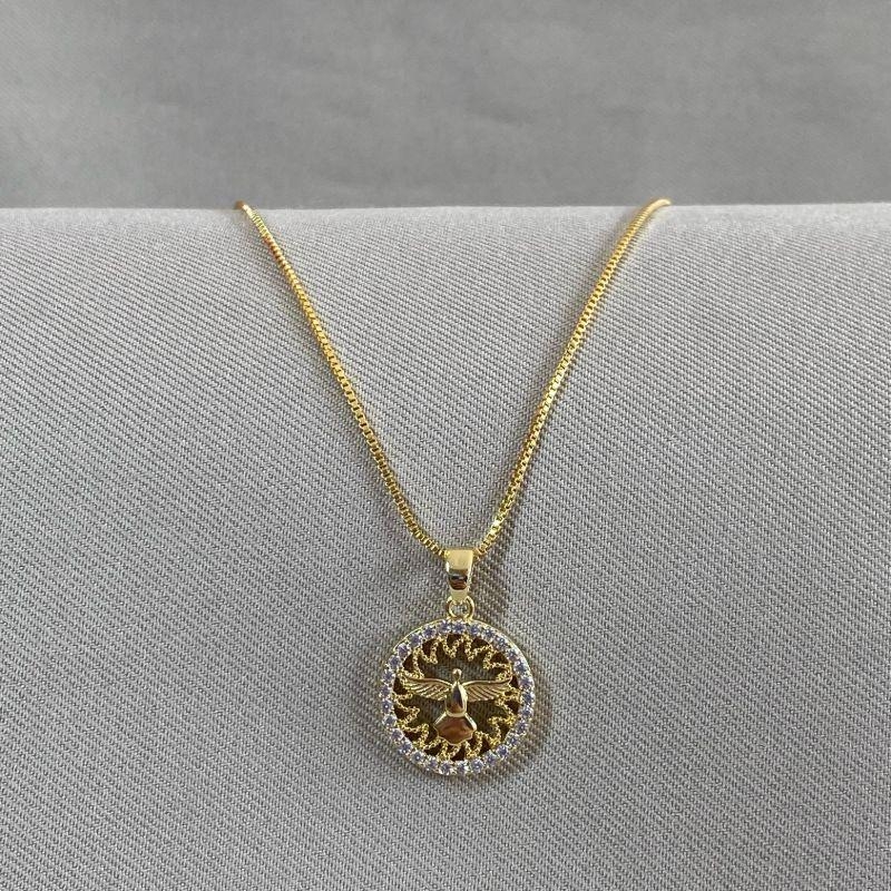 COLAR PING REDENDO CRAVEJADO ESPIRITO SANTO