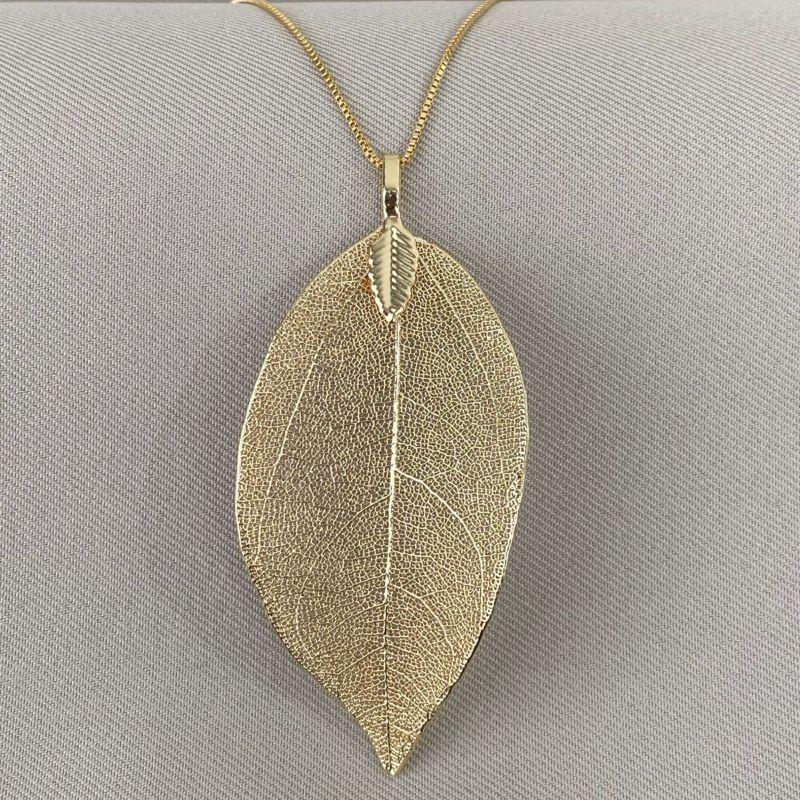 COLAR PINGENTE FOLHA NATURAL