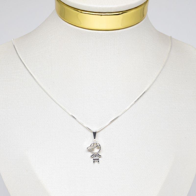 COLAR PINGENTE MENINO COM UMA ZIRCONIA