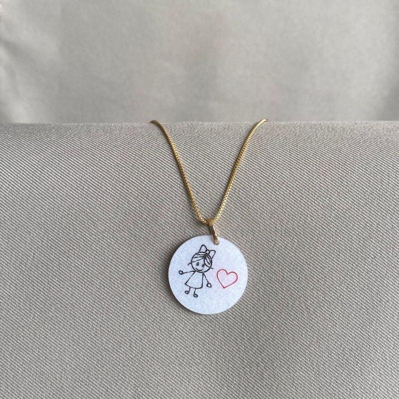 COLAR PINGENTE REDONDO MENINA