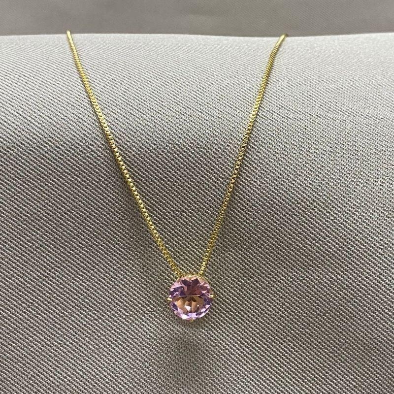 COLAR PONTO DE LUZ ROSA