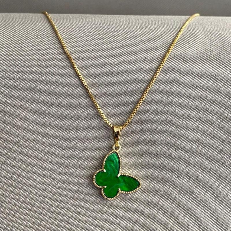 COLAR VENEZIANA BORBOLETA VERDE