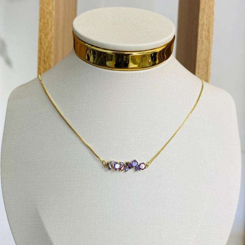 COLAR ZIRCONIAS ROXAS