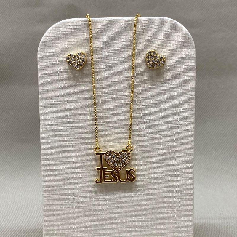 CONJUNTO CORAÇÃO CRAVEJADO/JESUS