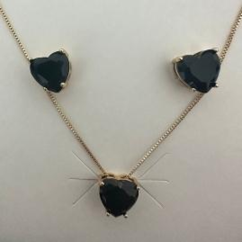 CONJUNTO CORAÇÃO PRETO