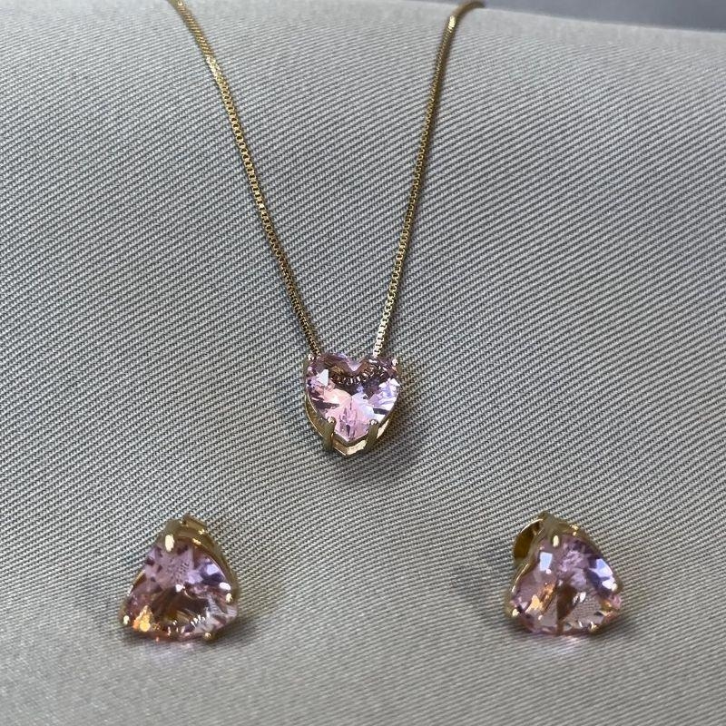 CONJUNTO CORAÇÃO ROSA