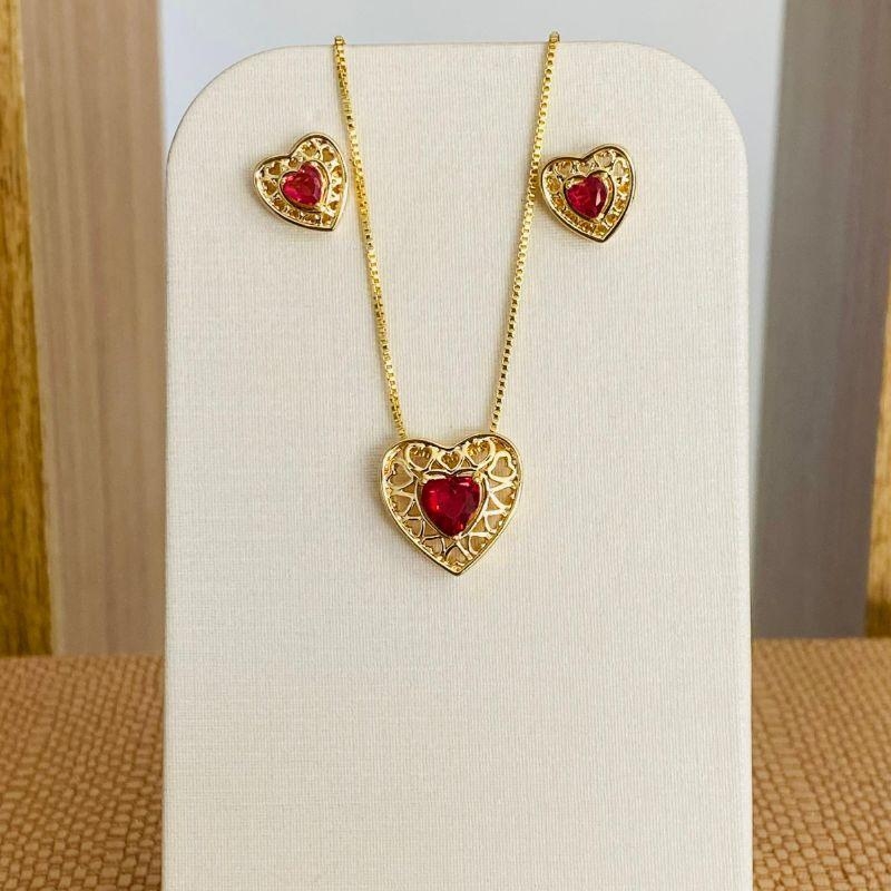 CONJUNTO CORAÇÃO VERMELHO