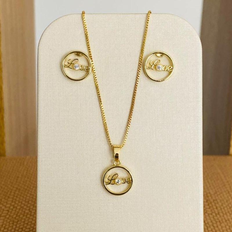CONJUNTO LOVE COM ZIRCONIA