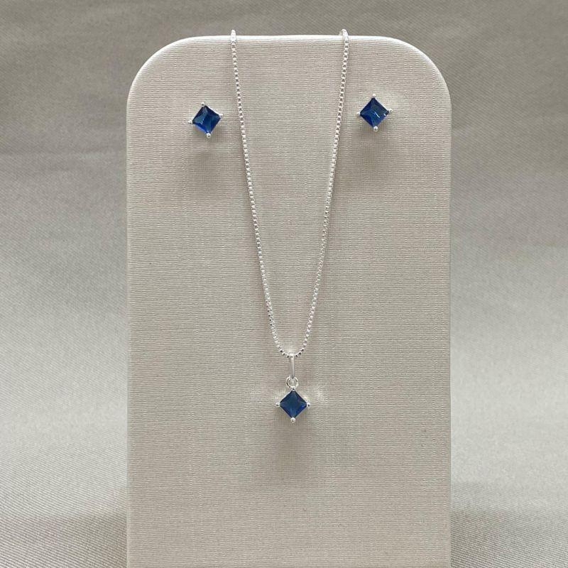 CONJUNTO ZIRCONIA AZUL