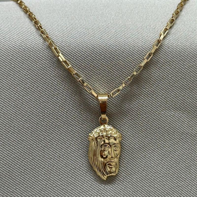 CORRENTE MASCULINA TIJOLINHO PING FACE DE CRISTO