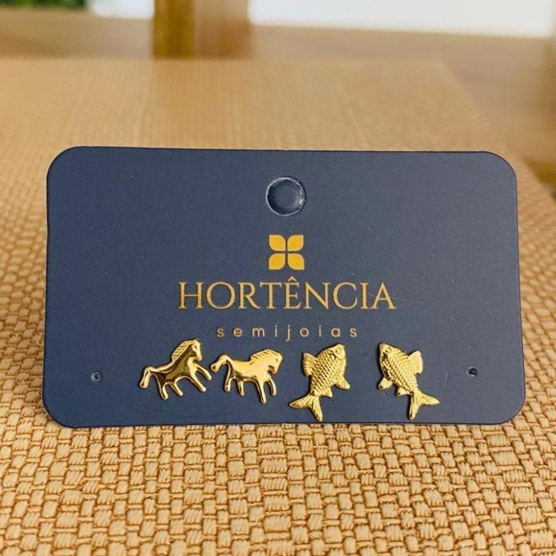 DUPLA DE BRINCOS CAVALO / PEIXE